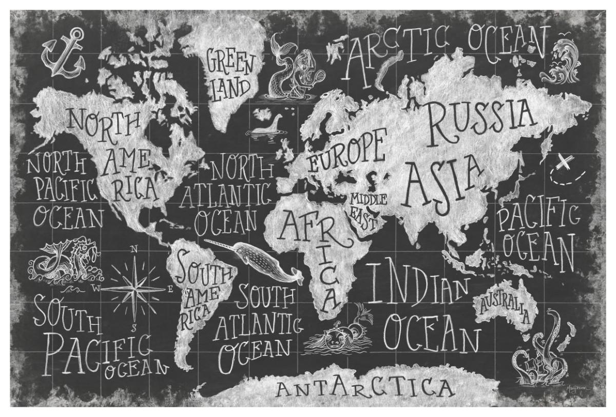 Mythical Map I -Paper Art-62"x42"
