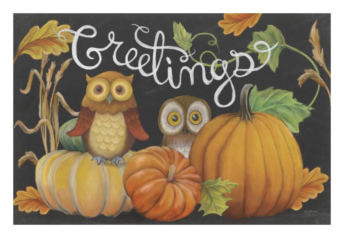 Harvest Owl I -Paper Art-26"x18"