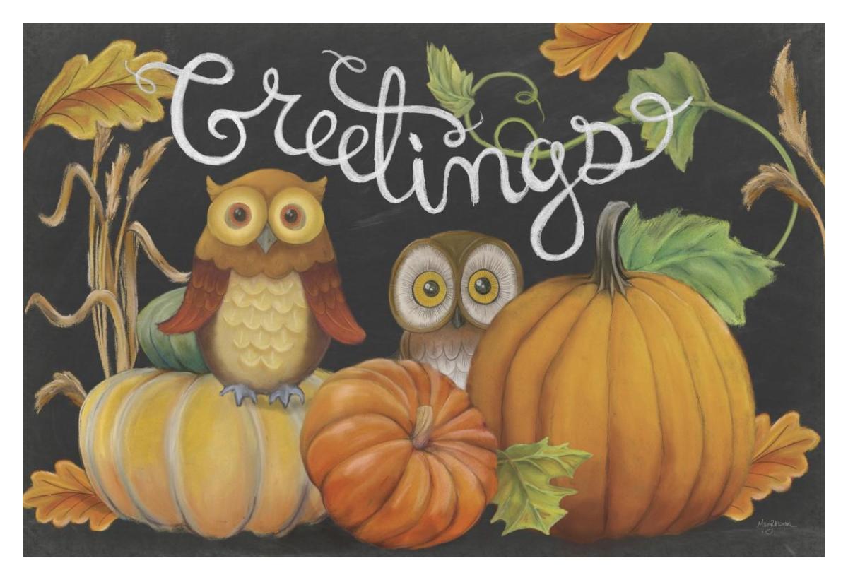 Harvest Owl I -Paper Art-38"x26"