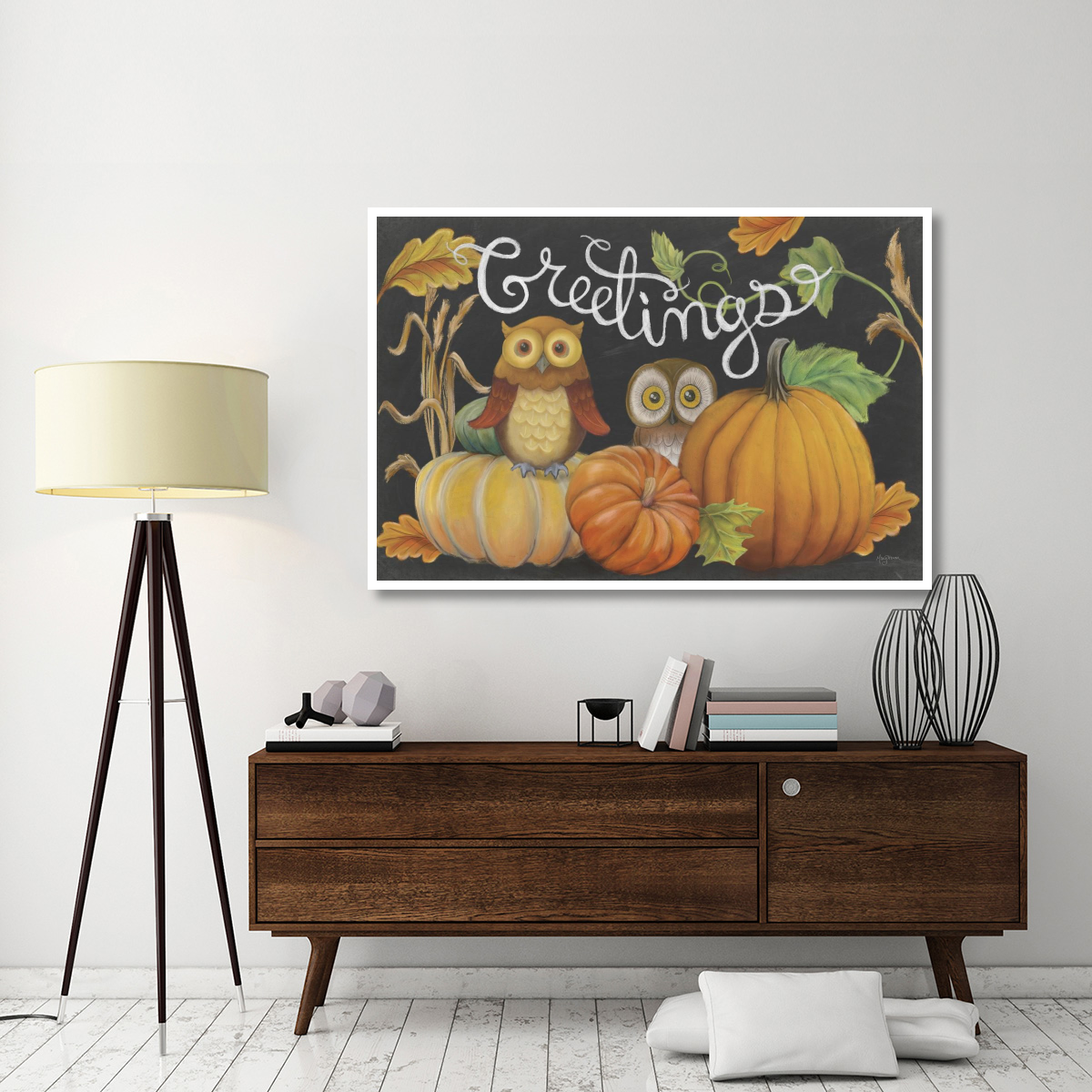 Harvest Owl I -Paper Art-62&quotx42"