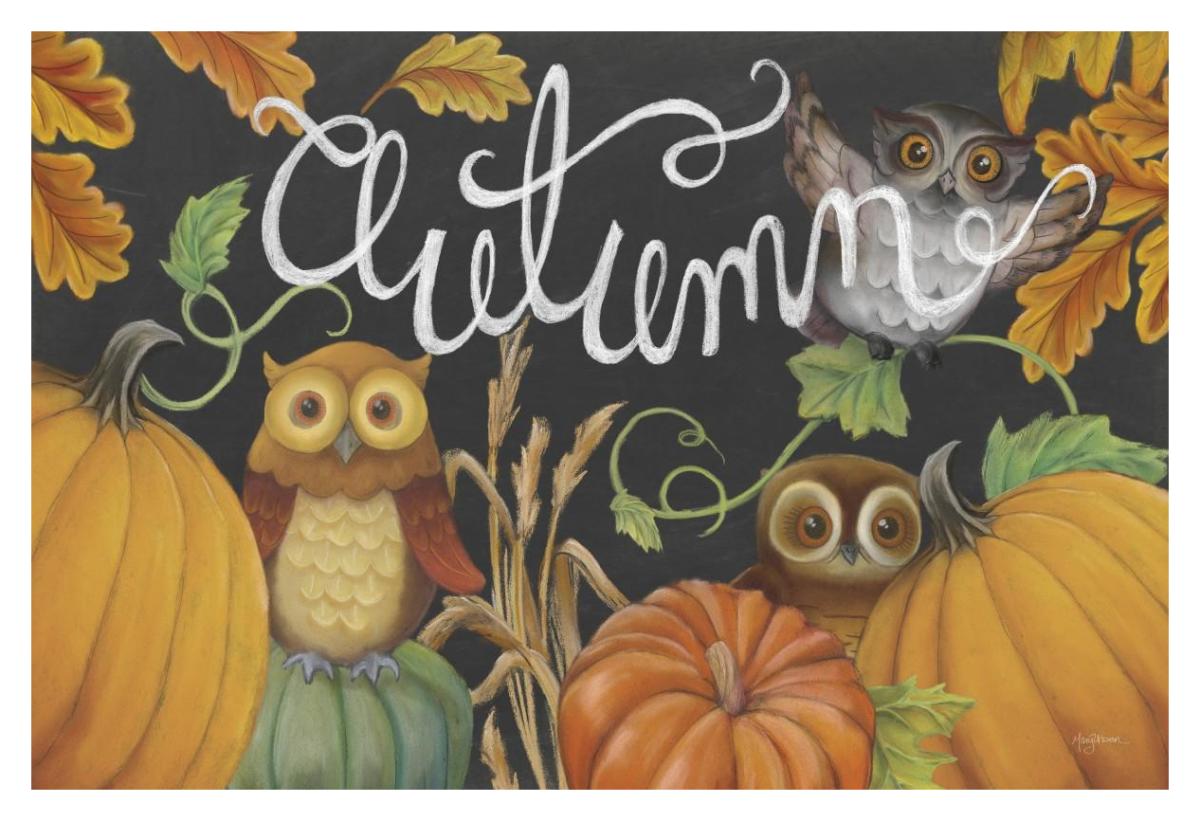 Harvest Owl II -Paper Art-20"x14"
