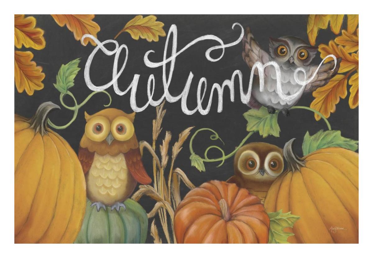 Harvest Owl II -Paper Art-26"x18"