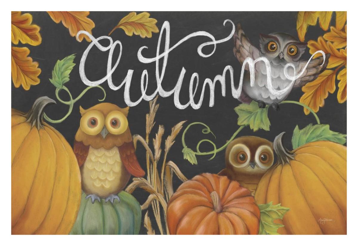 Harvest Owl II -Paper Art-32"x22"