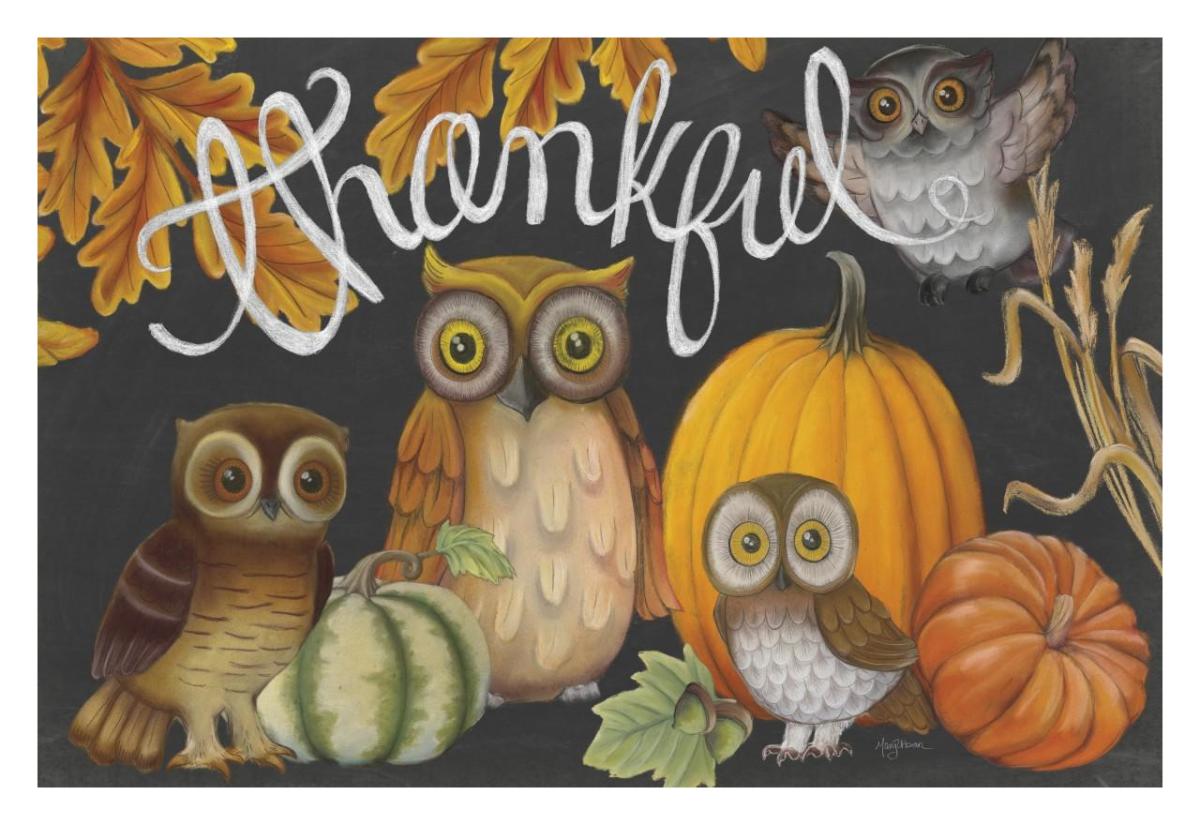 Harvest Owl III -Paper Art-32"x22"