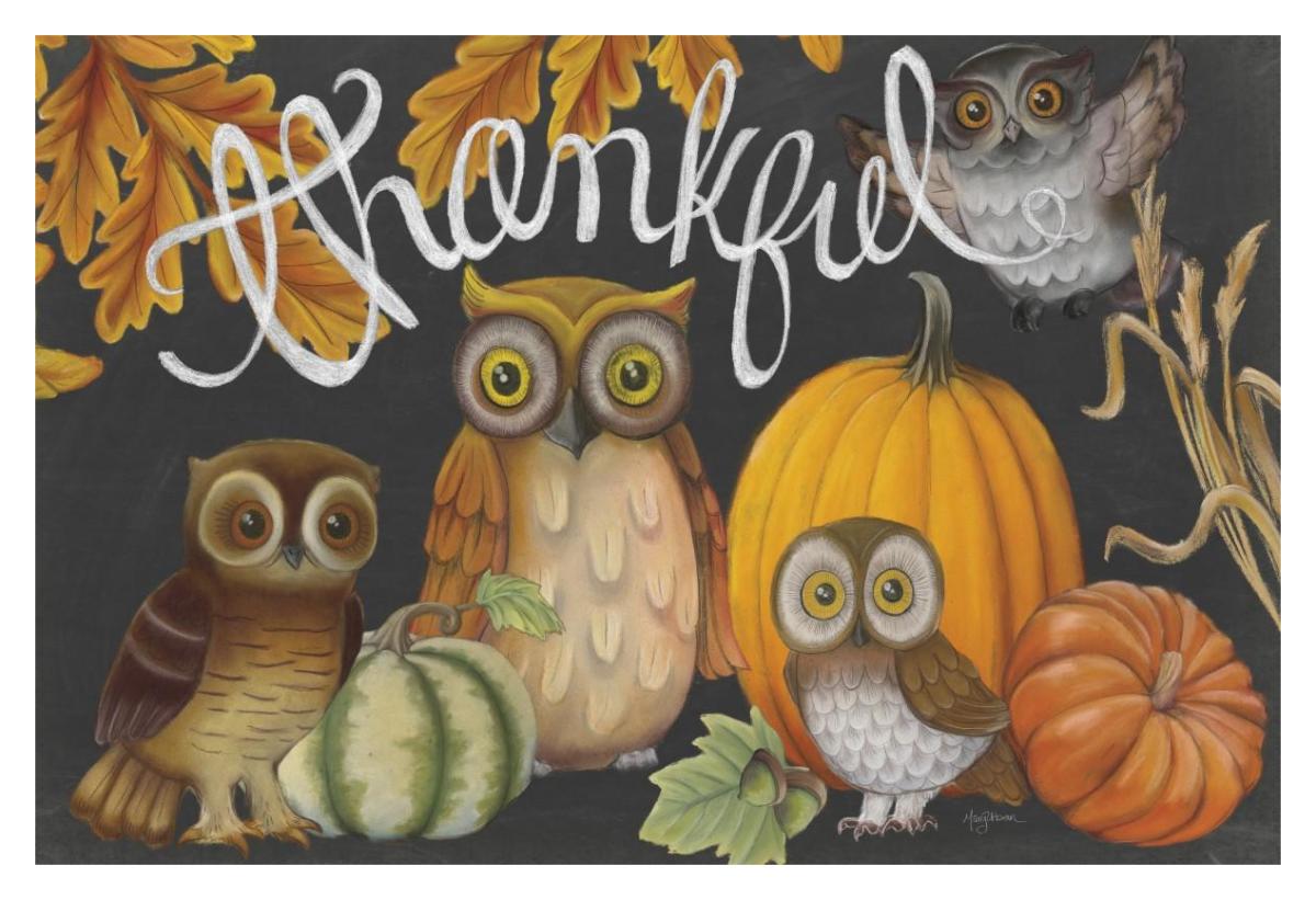 Harvest Owl III -Paper Art-38"x26"