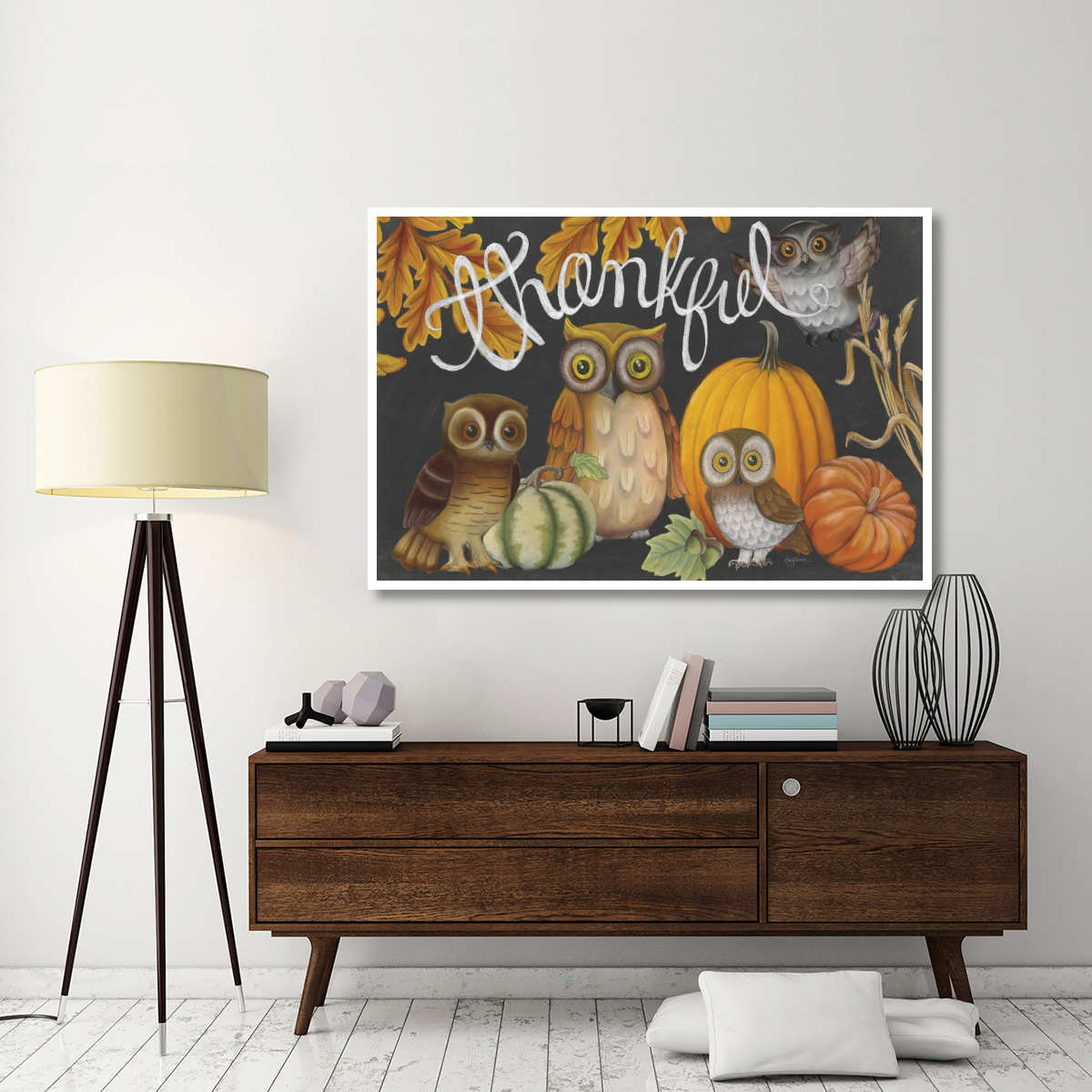 Harvest Owl III -Paper Art-62&quotx42"