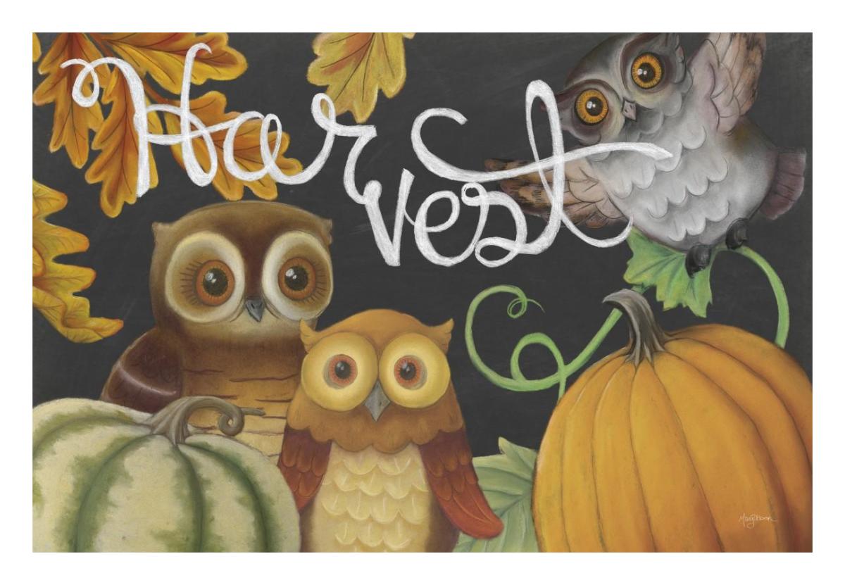 Harvest Owl IV -Paper Art-26"x18"