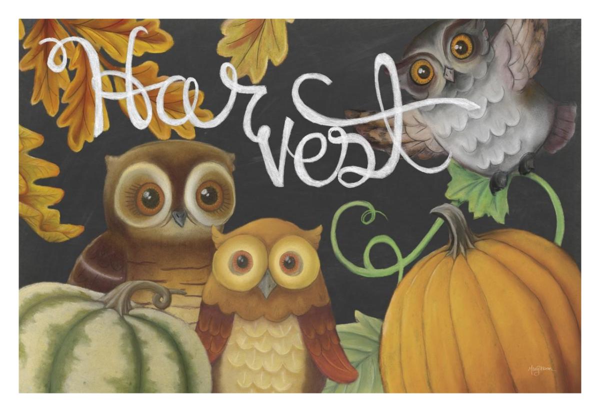 Harvest Owl IV -Paper Art-32"x22"