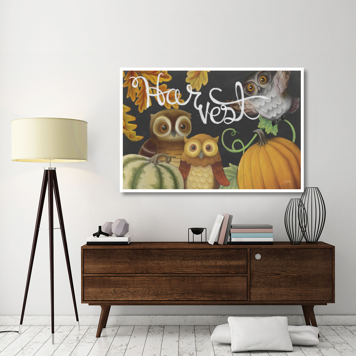 Harvest Owl IV -Paper Art-62&quotx42"