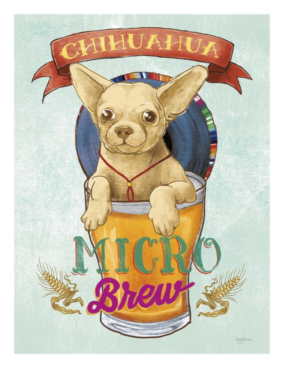 Beer Dogs I -Paper Art-20"x26"