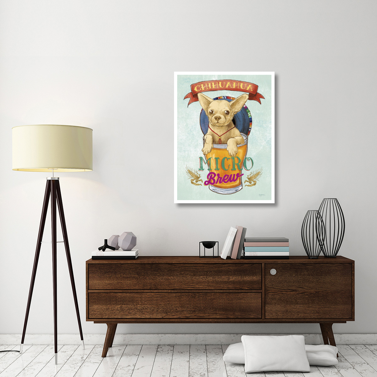 Beer Dogs I -Paper Art-32&quotx42"