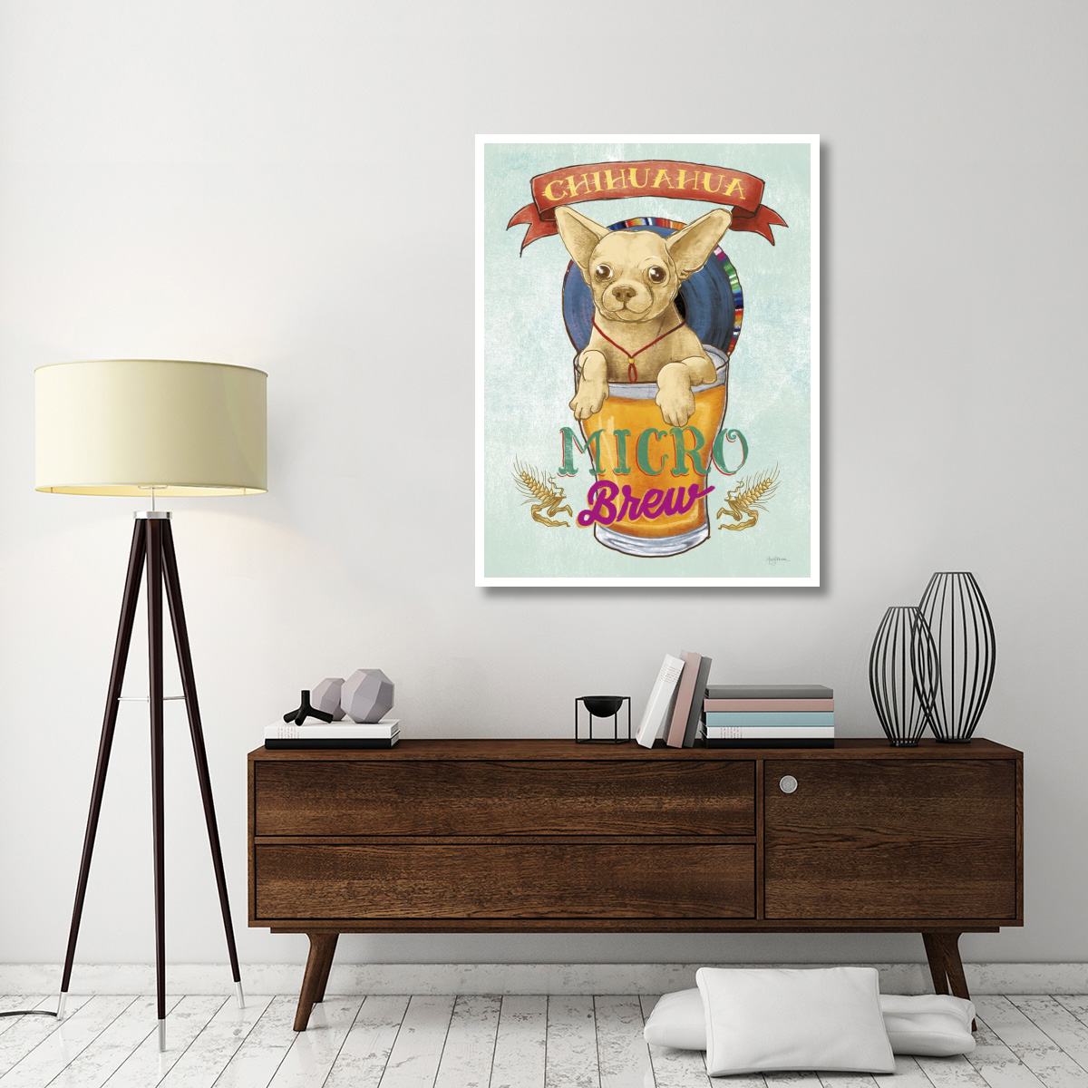 Beer Dogs I -Paper Art-38&quotx50"