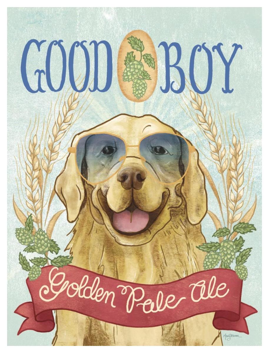Beer Dogs II -Paper Art-38"x50"