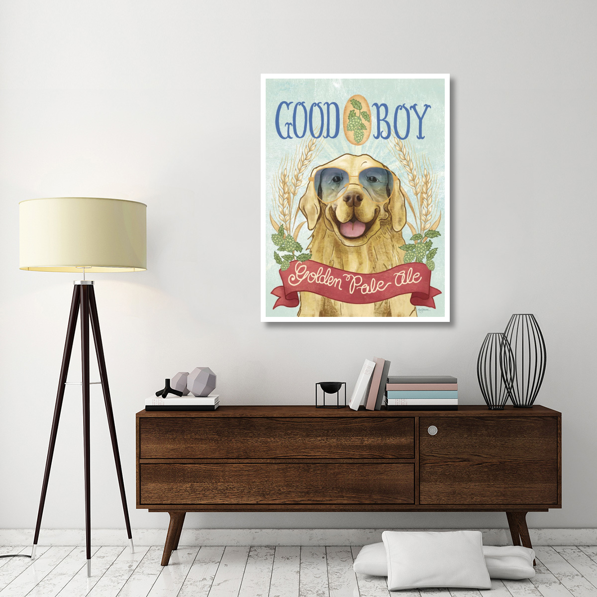Beer Dogs II -Paper Art-38&quotx50"