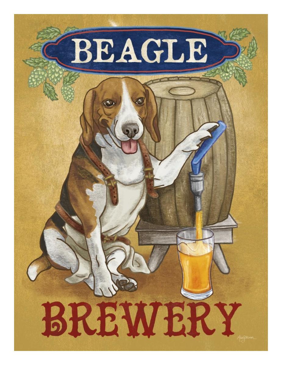 Beer Dogs IV -Paper Art-20"x26"