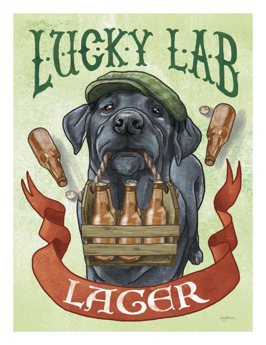 Beer Dogs V -Paper Art-20"x26"