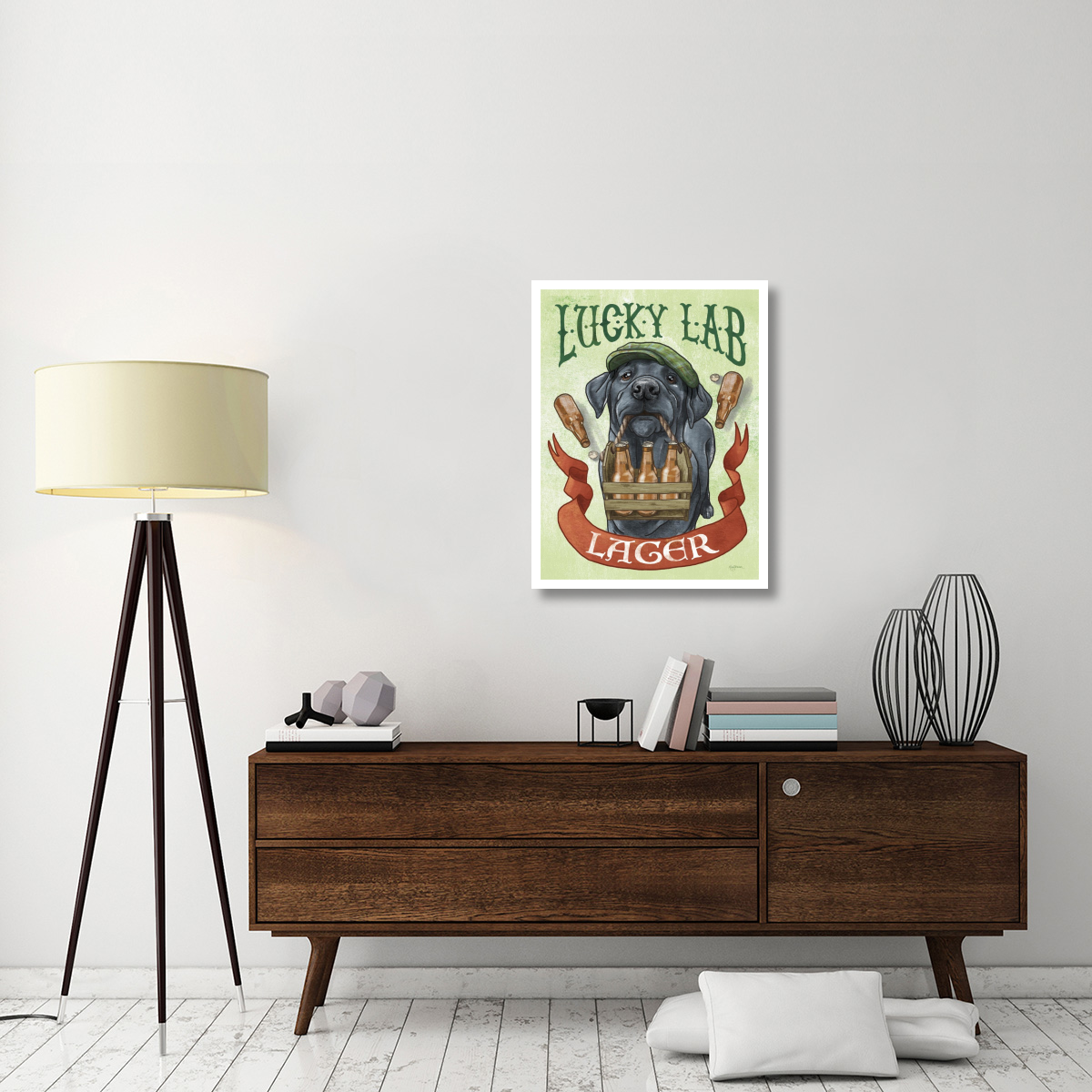 Beer Dogs V -Paper Art-26&quotx34"
