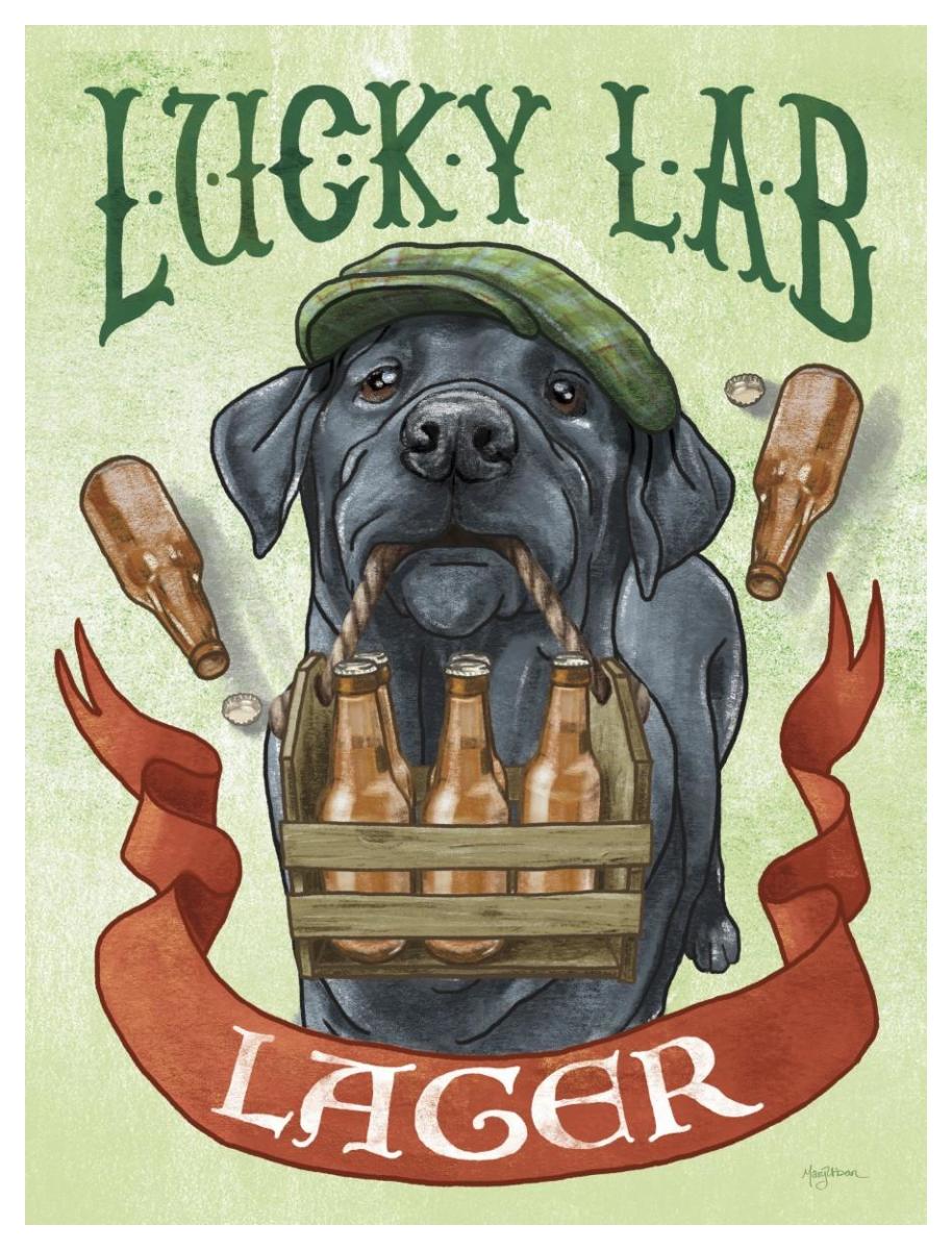 Beer Dogs V -Paper Art-38"x50"