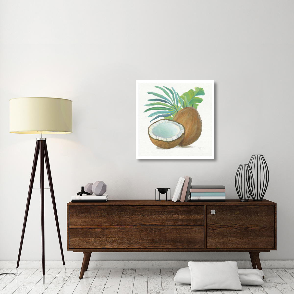 Coconut Palm III -Paper Art-32&quotx32"