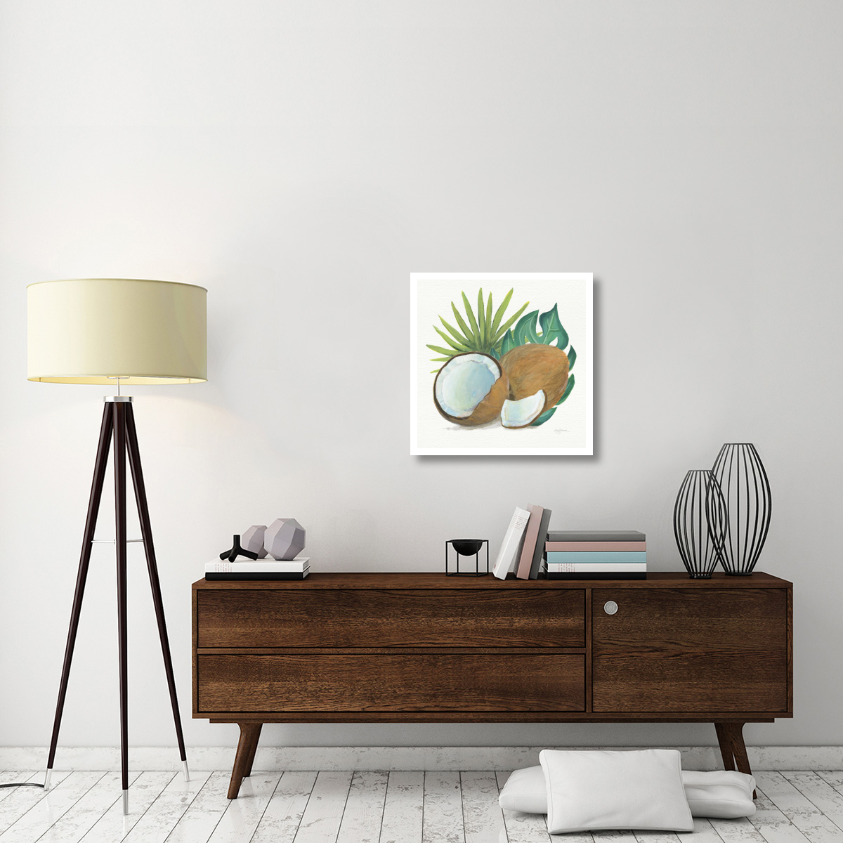 Coconut Palm V -Paper Art-26&quotx26"