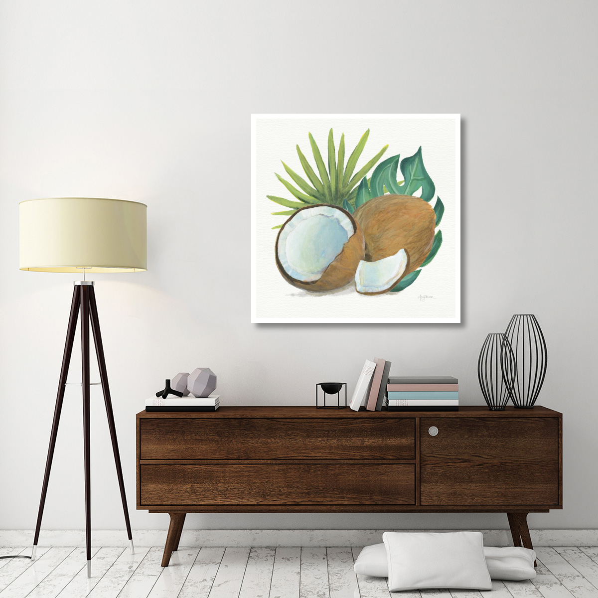 Coconut Palm V -Paper Art-42&quotx42"