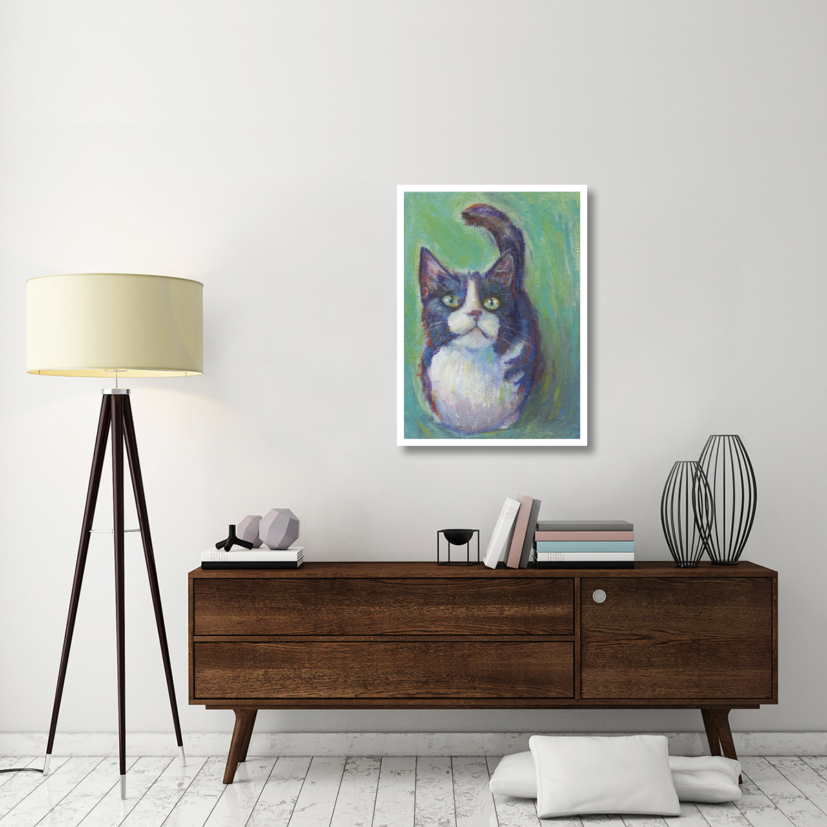 Cookie Bean Green -Paper Art-27.56&quotx38"