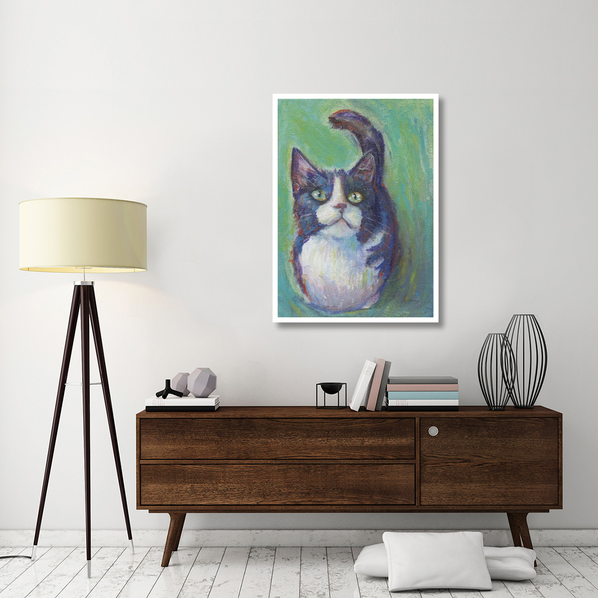 Cookie Bean Green -Paper Art-33.24&quotx46"