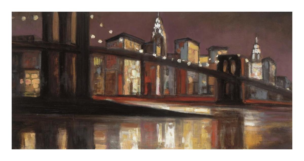 NYC Nitetime -Paper Art-26"x14"