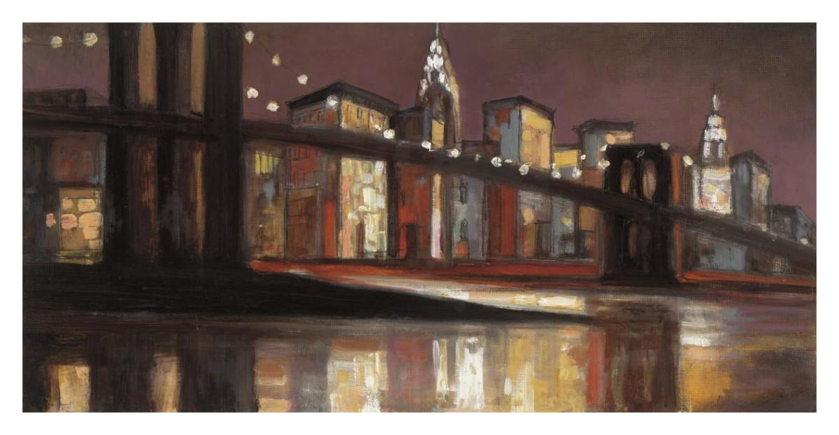 NYC Nitetime -Paper Art-38"x20"