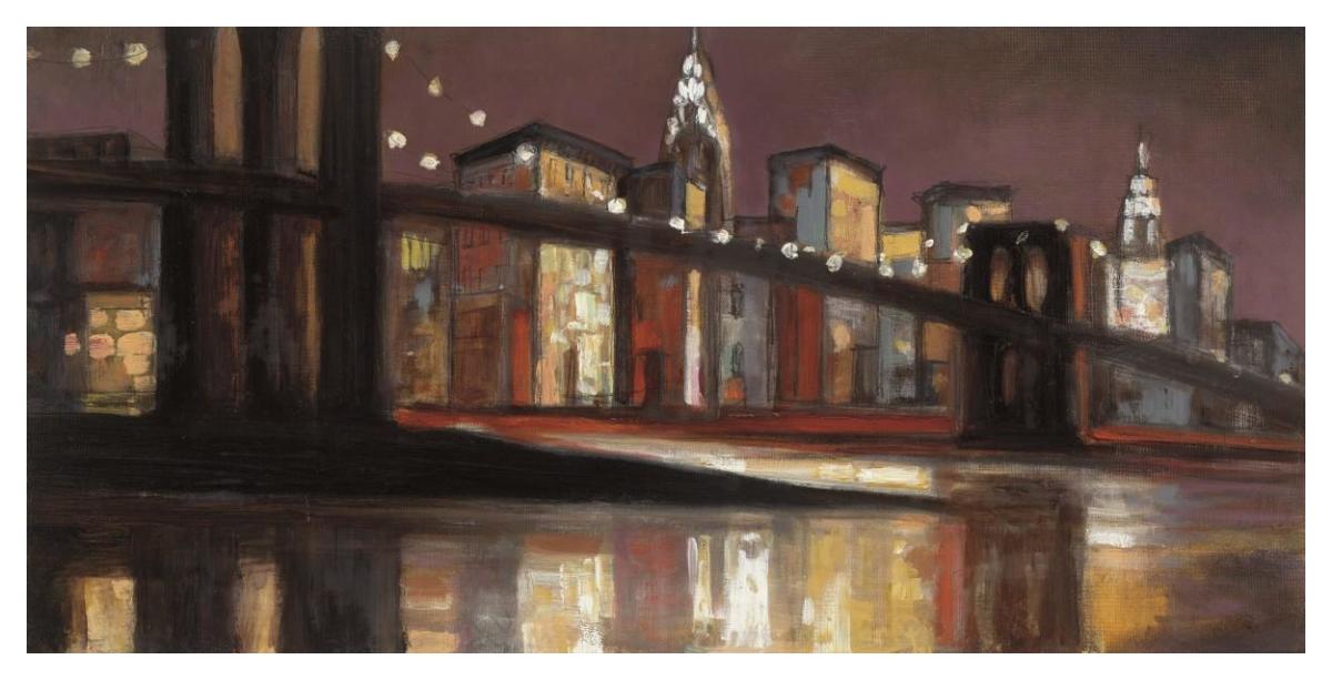 NYC Nitetime -Paper Art-50"x26"