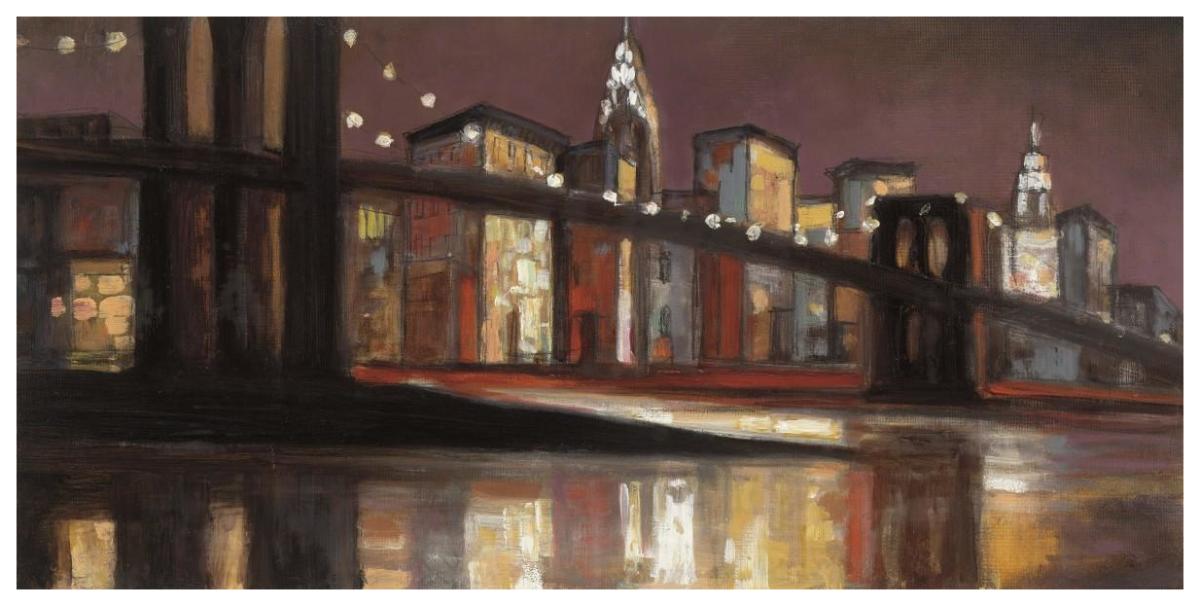 NYC Nitetime -Paper Art-74"x38"