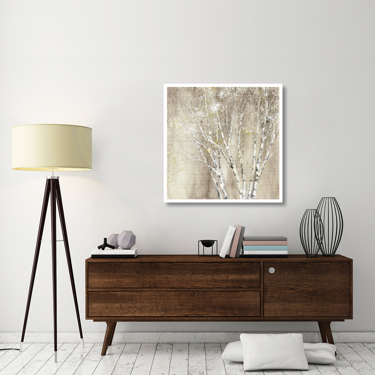 Blue Birch Neutral -Paper Art-38&quotx38"