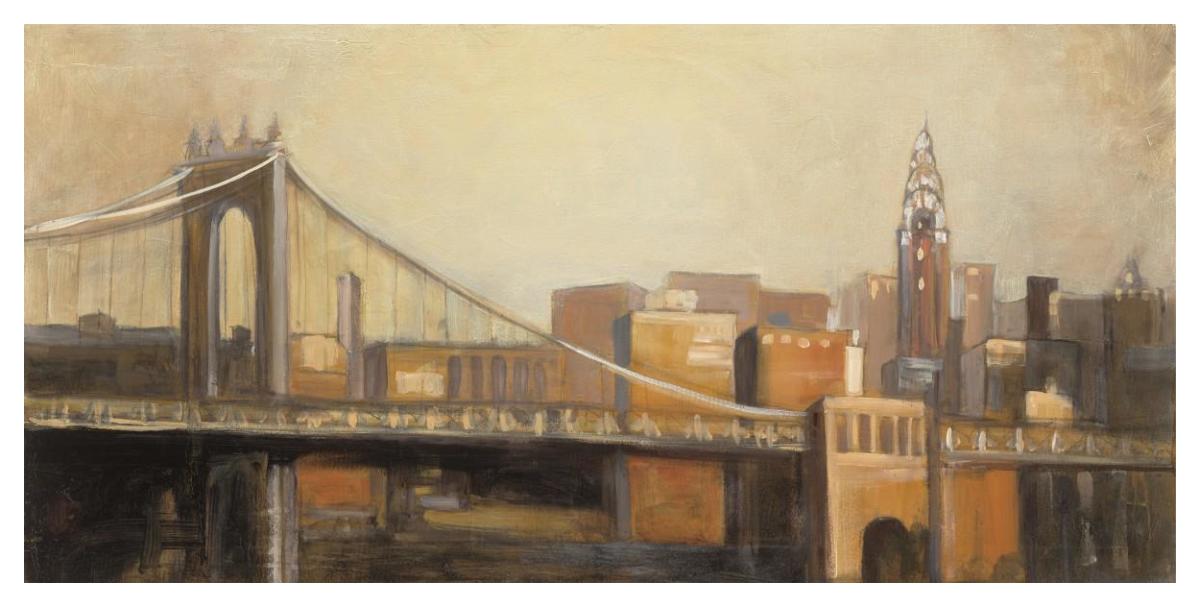 NYC Dawn -Paper Art-50"x26"