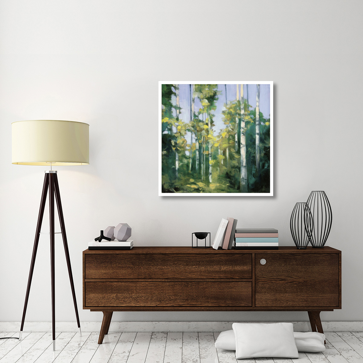 Birches -Paper Art-38&quotx38"