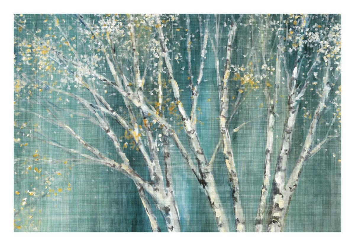 Blue Birch Horizontal -Paper Art-26"x18"
