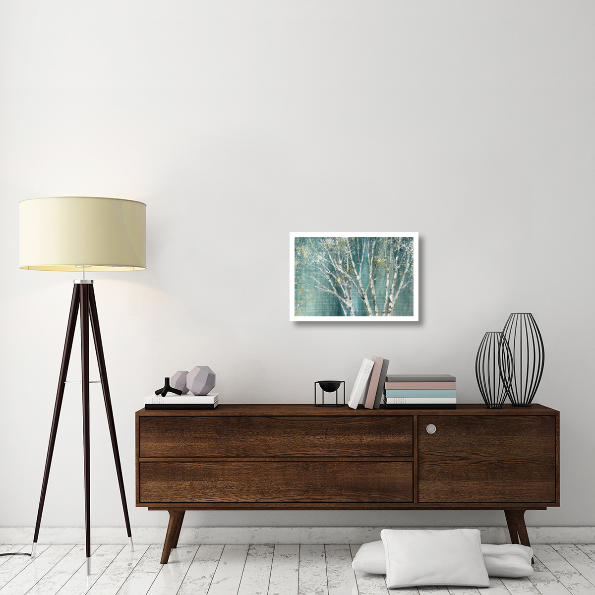Blue Birch Horizontal -Paper Art-26&quotx18"