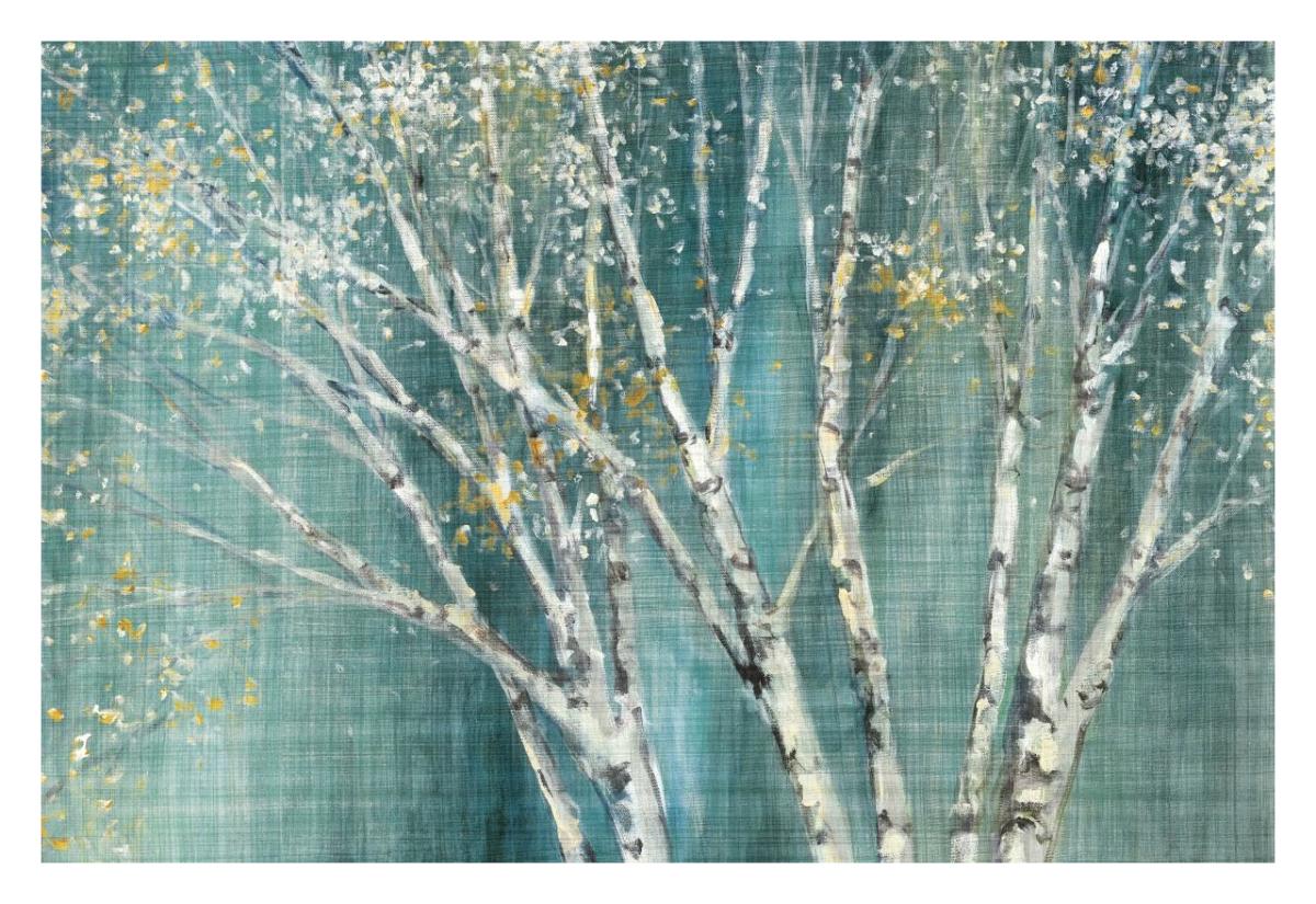 Blue Birch Horizontal -Paper Art-32"x22"