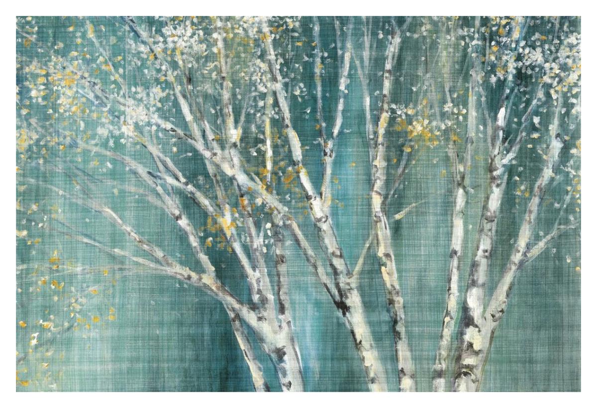Blue Birch Horizontal -Paper Art-38"x26"