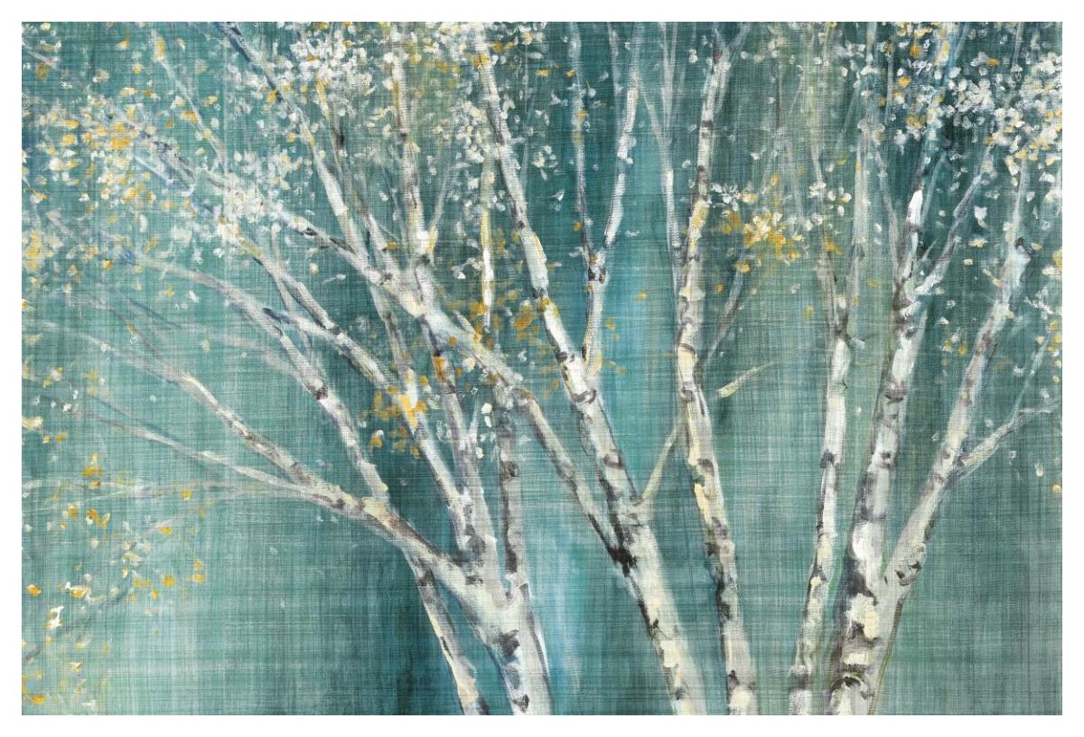Blue Birch Horizontal -Paper Art-50"x34"