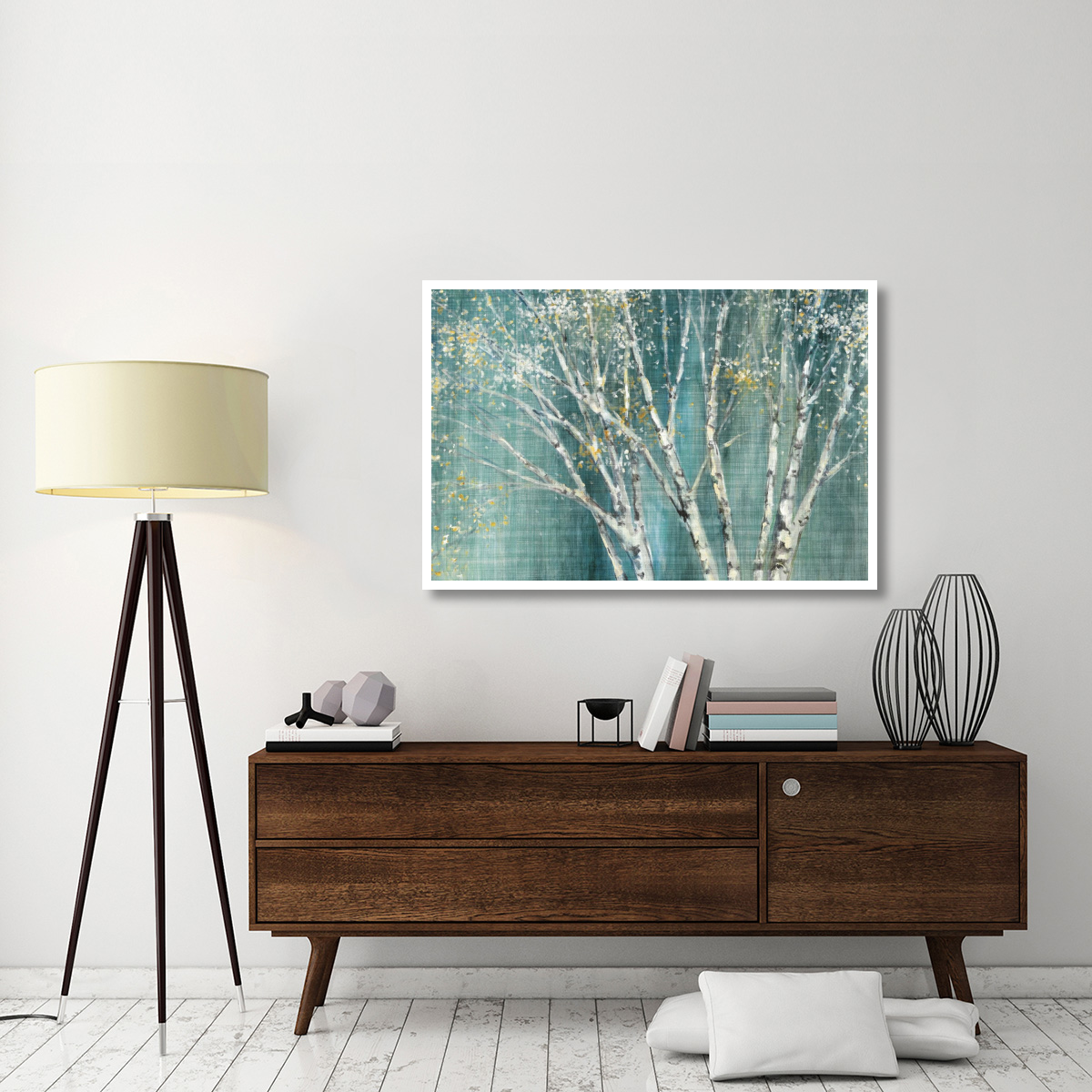 Blue Birch Horizontal -Paper Art-50&quotx34"