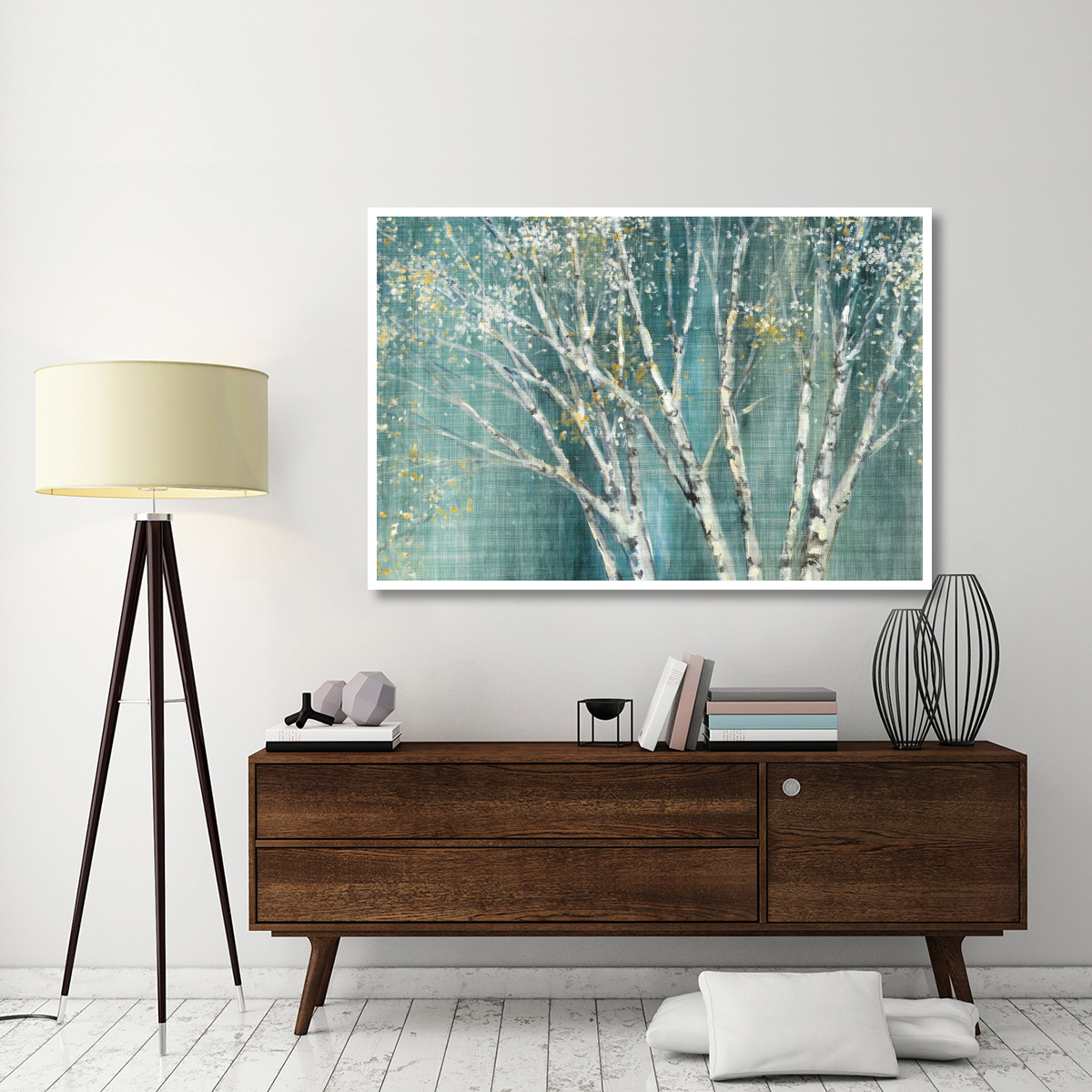 Blue Birch Horizontal -Paper Art-62&quotx42"