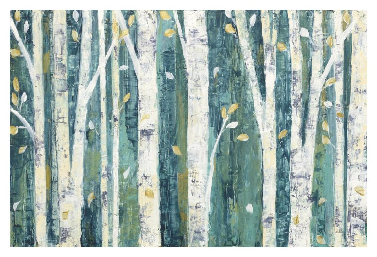 Birches in Spring -Paper Art-20"x14"