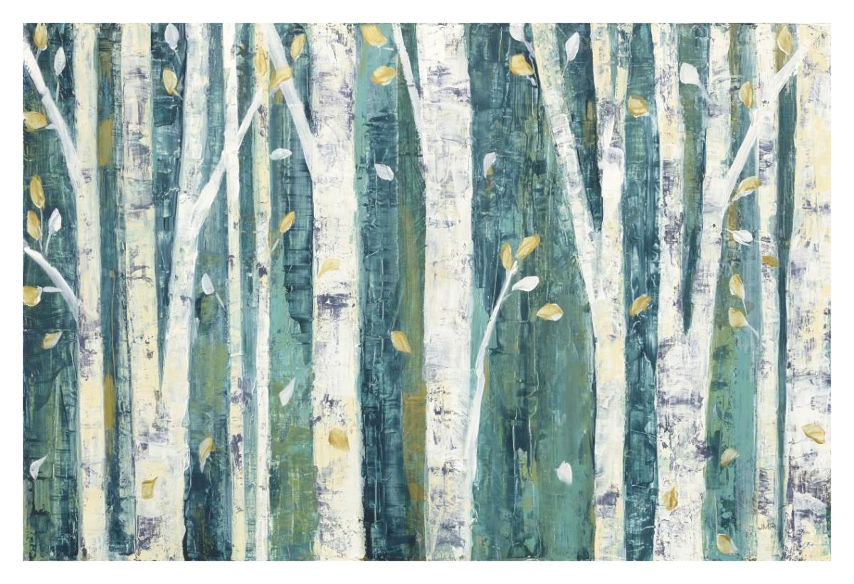 Birches in Spring -Paper Art-38"x26"