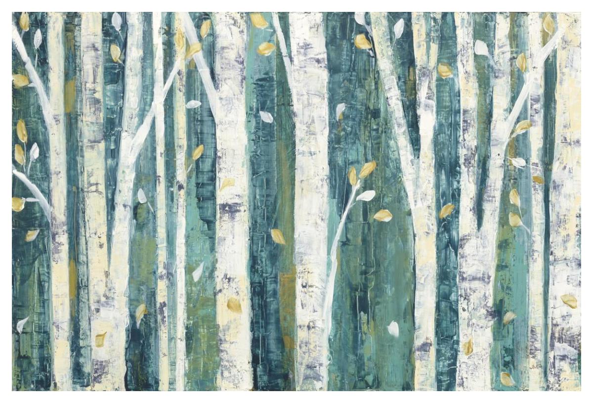 Birches in Spring -Paper Art-50"x34"