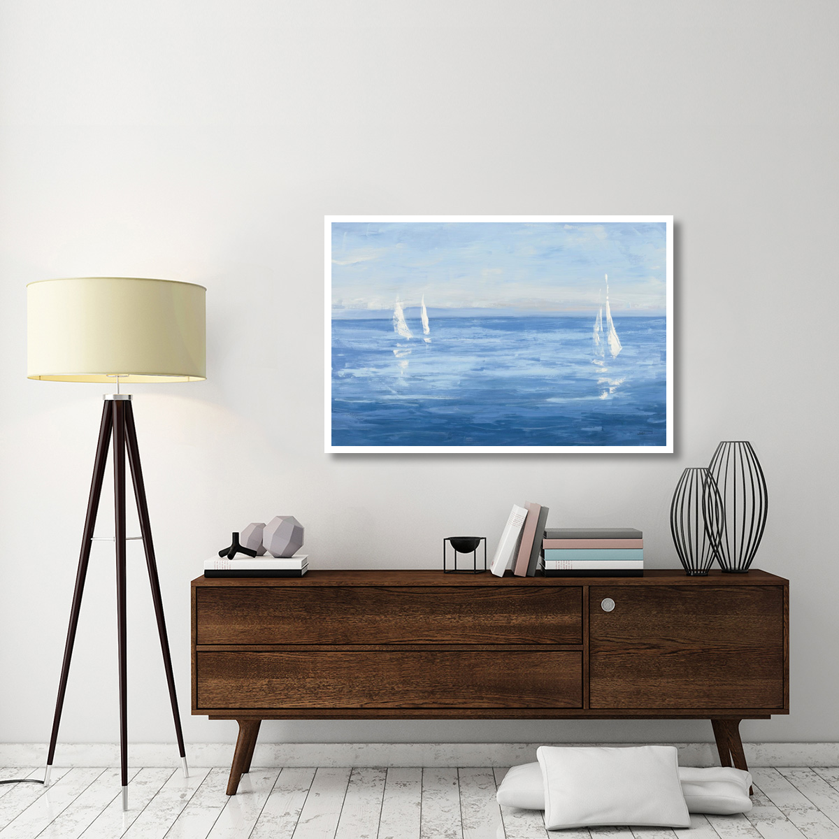 Open Sail with Turquoise -Paper Art-50&quotx34"