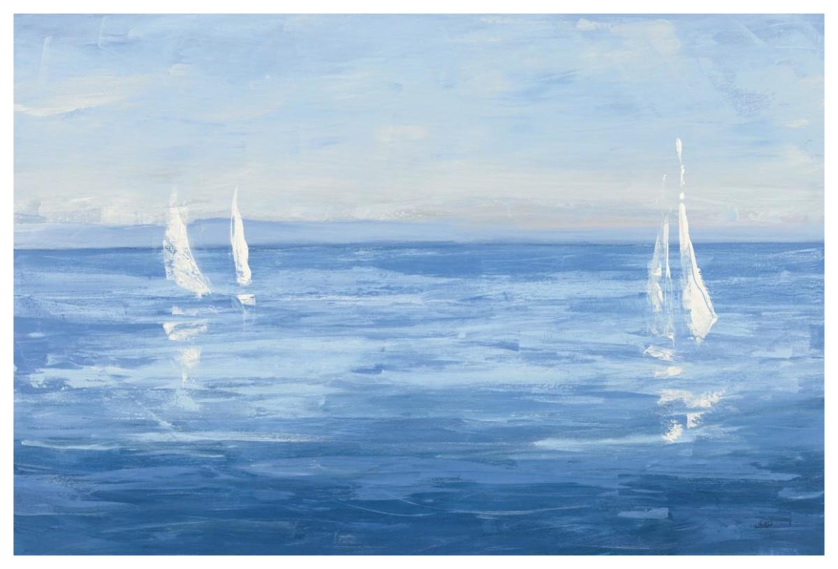 Open Sail with Turquoise -Paper Art-62"x42"