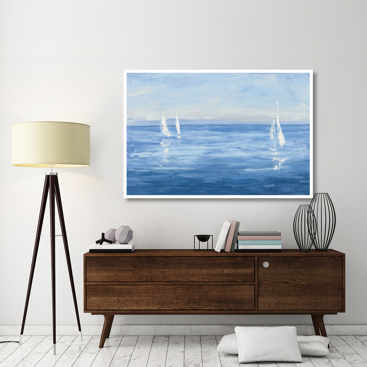 Open Sail with Turquoise -Paper Art-62&quotx42"