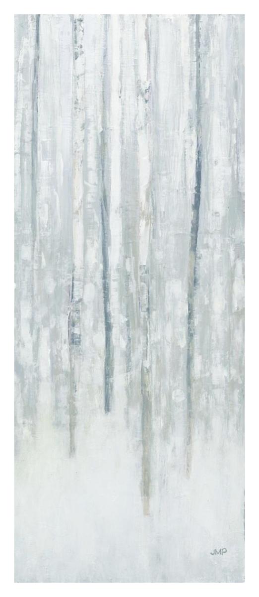 Birches in Winter Blue Gray Panel II -Paper Art-18"x42"