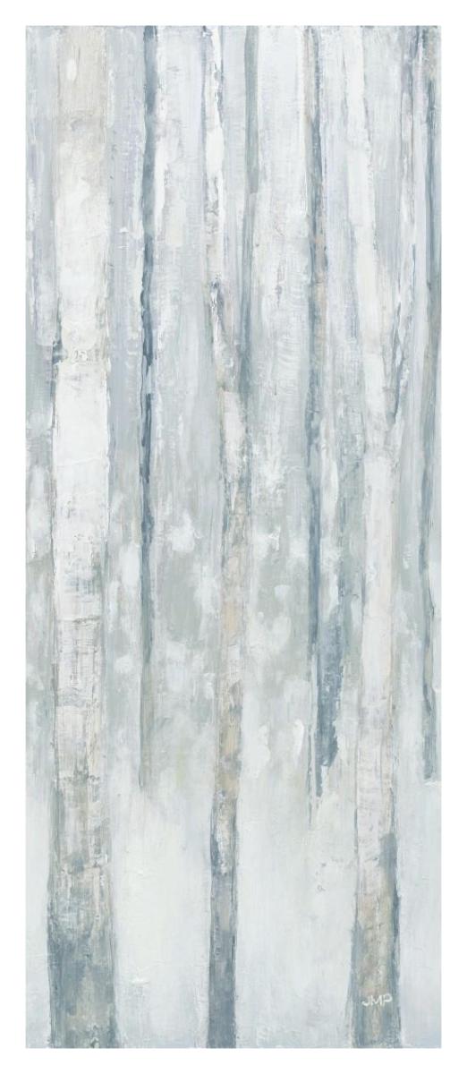 Birches in Winter Blue Gray Panel III -Paper Art-18"x42"