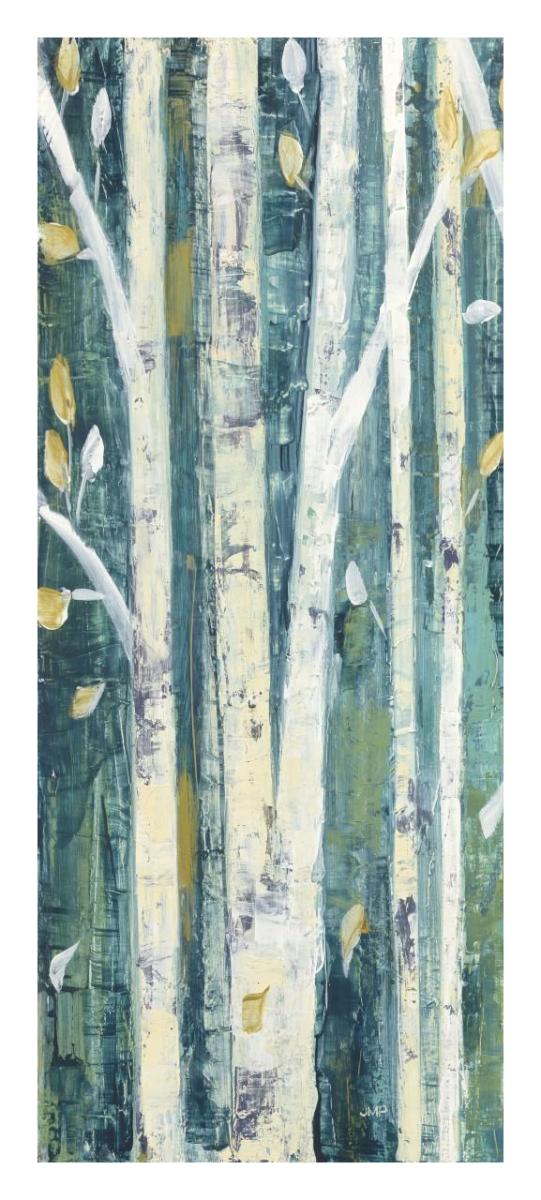Birches in Spring Panel I -Paper Art-14"x32"